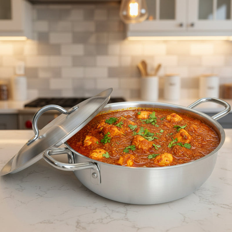 Metal finish aluminum wok - karahi with lid at sale price in Pakistan - cooknex have best cookware range