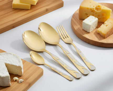 stainless steel PVD gold plated cutlery set , table spoon, table fork at best price from best cookware and tableware brand in Pakistan - cooknex 