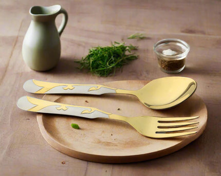 stainless steel PVD gold plated cutlery set , table spoon, table fork at best price from best cookware and tableware brand in Pakistan - cooknex 