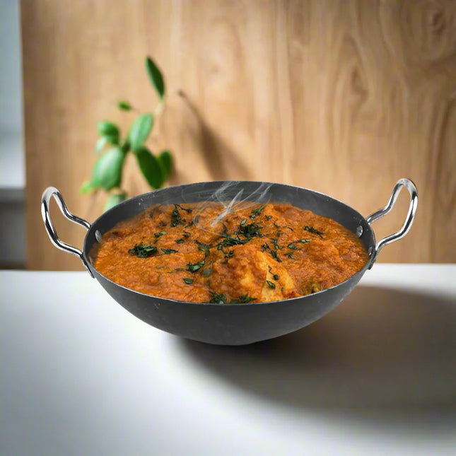 iron karahi / wok with chrome handle at low price in Pakistan- cooknex