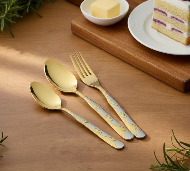 stainless steel PVD gold plated cutlery set , table spoon, table fork at best price from best cookware and tableware brand in Pakistan - cooknex 