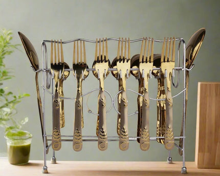 Stainless Steel cutlery set PVD coated best quality complete tablware set by cooknex at best price in Pakistan-cooknex