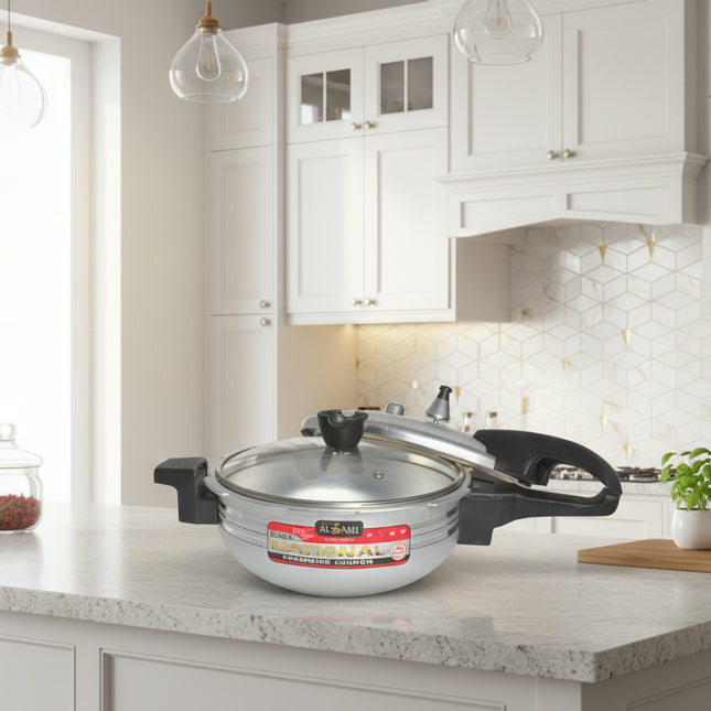 silver steel aluminum pressure cooker by cooknex at low price from best cookware brand in Pakistan-cooknex.pk