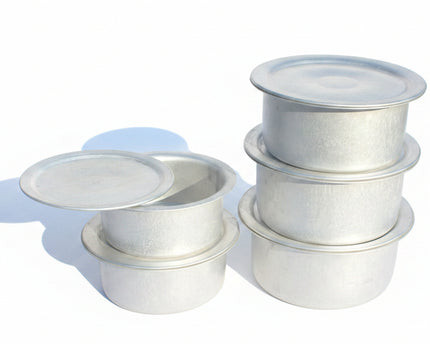 Aluminum Dull Finish 5 Pcs Cooking Pot Set - Silvano 14/18