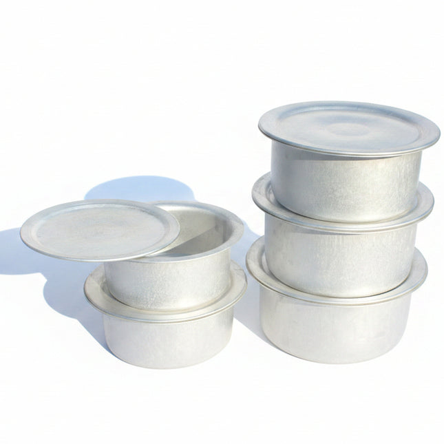 Aluminum Dull Finish 5 Pcs Cooking Pot Set - Silvano 14/18