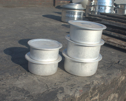 Aluminum Dull Finish 5 Pcs Cooking Pot Set - Silvano 14/18