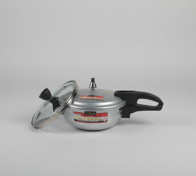 Aluminuium pressure cooker karahi 2 in 1 with glass lid national cooker by cooknex cookware