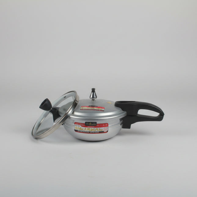 Aluminuium pressure cooker karahi 2 in 1 with glass lid national cooker by cooknex cookware