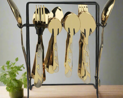 stainless steel PVD gold plated cutlery set , table spoon, table fork at best price from best cookware and tableware brand in Pakistan - cooknex 