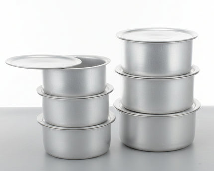 Aluminum Dull Finish 6 Pcs Cooking Pot Set - Silvano 19/24