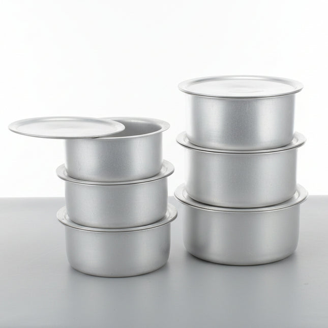 Aluminum Dull Finish 6 Pcs Cooking Pot Set - Silvano 19/24