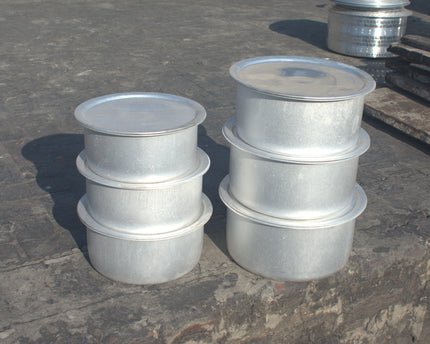 Aluminum Dull Finish 6 Pcs Cooking Pot Set - Silvano 19/24