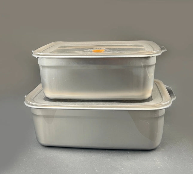 410 Grade Stainless Steel 2-Pcs Set Lunch Box - Food Container By Cooknex