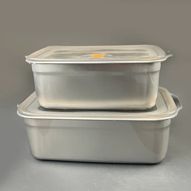 410 Grade Stainless Steel 2-Pcs Set Lunch Box - Food Container By Cooknex