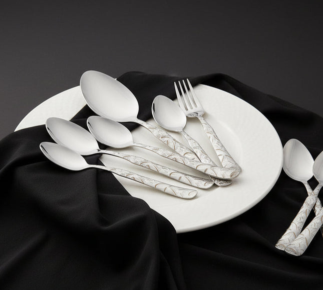 28 Pcs Stainless Steel Cutlery Set Special Edition Food Grade 304 Series -Lily Set By Cooknex