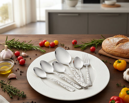 28 Pcs Stainless Steel Cutlery Set Special Edition Food Grade 304 Series -Lily Set By Cooknex