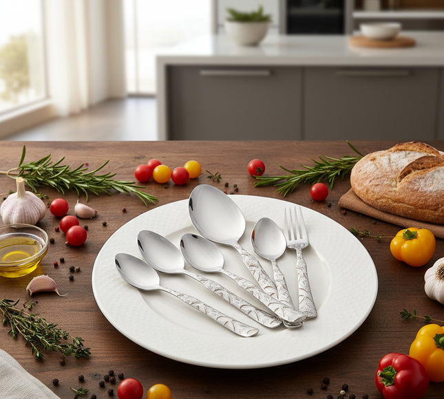 28 Pcs Stainless Steel Cutlery Set Special Edition Food Grade 304 Series -Lily Set By Cooknex