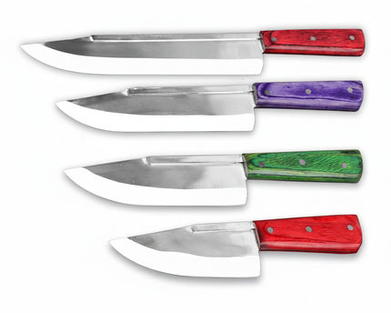 4 Pcs Best Stainless Steel Knife Set / Qurbani Knives Set / Skinner / Meat Knife / Takbeer Knife  by cooknex