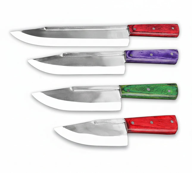 4 Pcs Best Stainless Steel Knife Set / Qurbani Knives Set / Skinner / Meat Knife / Takbeer Knife  by cooknex