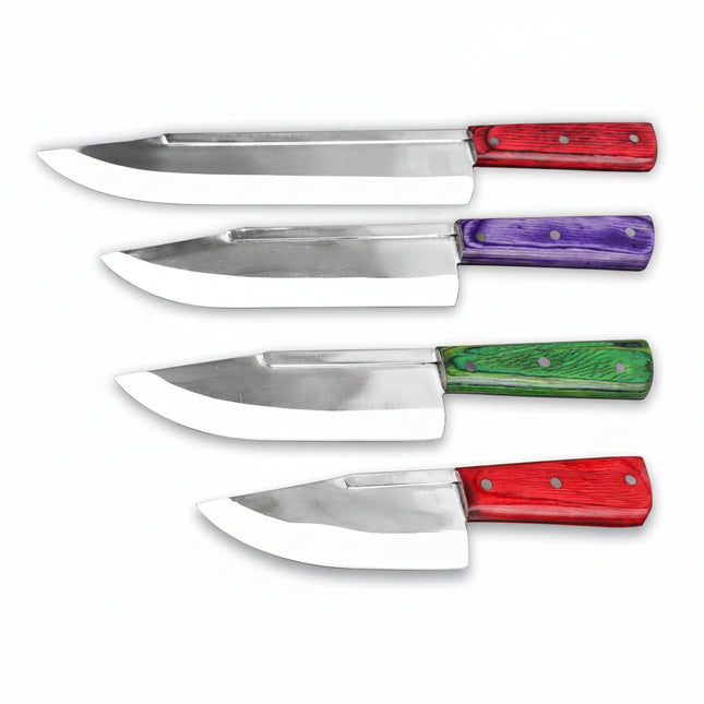 4 Pcs Best Stainless Steel Knife Set / Qurbani Knives Set / Skinner / Meat Knife / Takbeer Knife  by cooknex