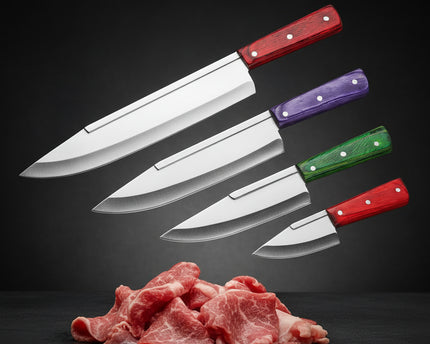 4 Pcs Best Stainless Steel Knife Set / Qurbani Knives Set / Skinner / Meat Knife / Takbeer Knife  by cooknex