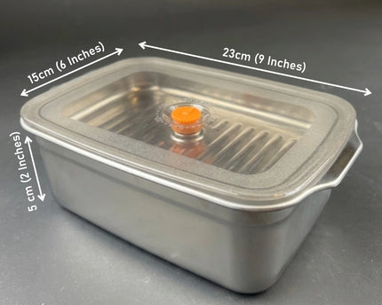 410 Grade Stainless Steel 2-Pcs Set Lunch Box - Food Container By Cooknex