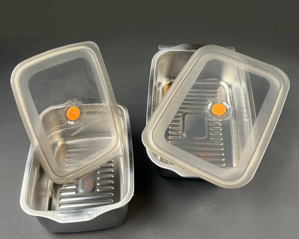 410 Grade Stainless Steel 2-Pcs Set Lunch Box - Food Container By Cooknex