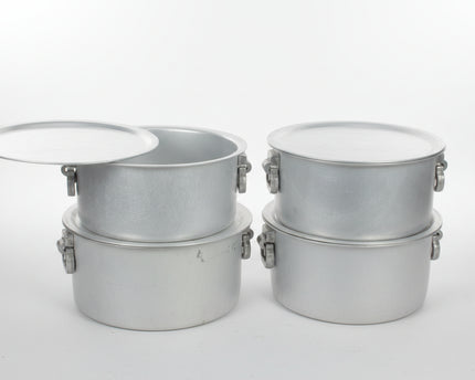 Aluminum Dull Finish 4 Pcs Cooking Pot Set - 33/36 With Handle