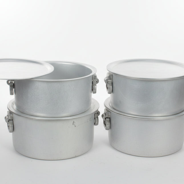 Aluminum Dull Finish 4 Pcs Cooking Pot Set - 33/36 With Handle