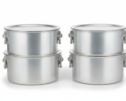 Aluminum Dull Finish 4 Pcs Cooking Pot Set - 33/36 With Handle
