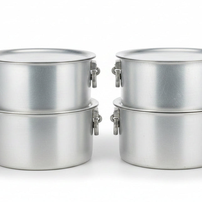 Aluminum Dull Finish 4 Pcs Cooking Pot Set - 33/36 With Handle