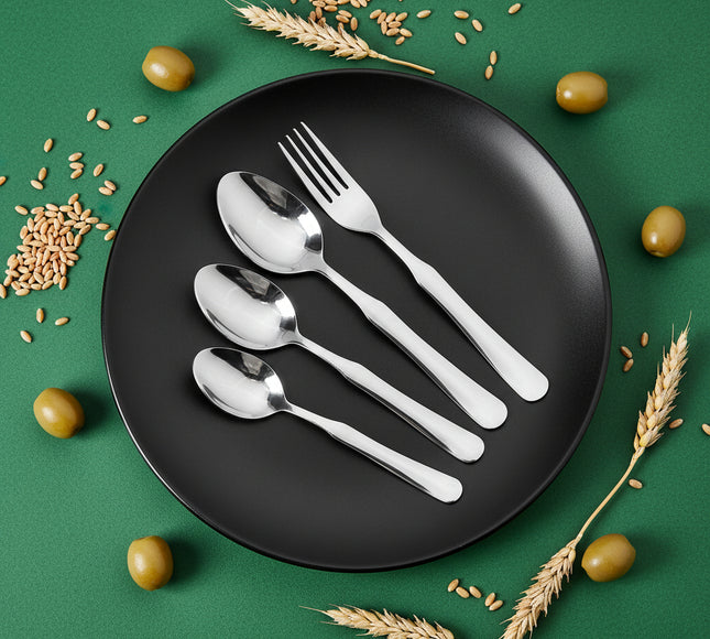 304 Stainless Steel High Polish 29 Pcs Cutlery Set Gifting File - 6 Persons Serving