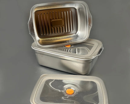 410 Grade Stainless Steel 2-Pcs Set Lunch Box - Food Container By Cooknex