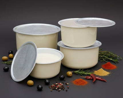 Aluminum Dull Finish 4 Pcs Cooking Pot Set - Silvano  25/28