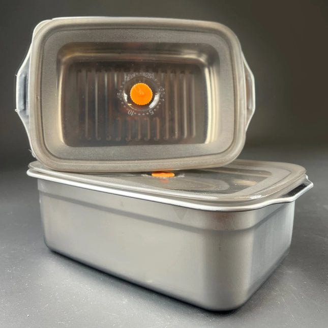 410 Grade Stainless Steel 2-Pcs Set Lunch Box - Food Container By Cooknex