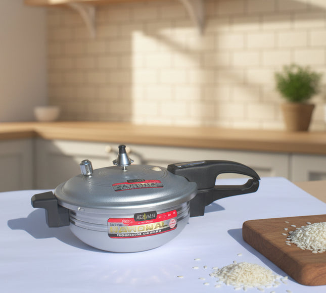 Aluminuium pressure cooker karahi 2 in 1 with glass lid national cooker by cooknex cookware