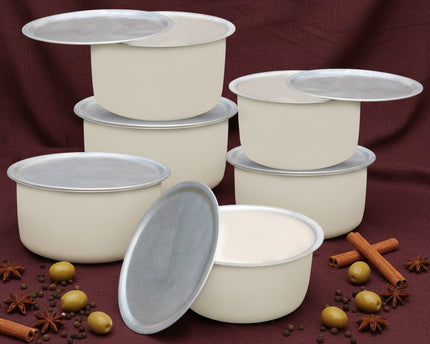 Aluminum Dull Finish 6 Pcs Cooking Pot Set - Silvano 19/24