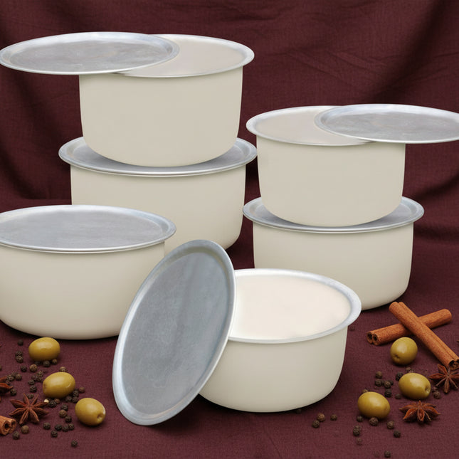 Aluminum Dull Finish 6 Pcs Cooking Pot Set - Silvano 19/24