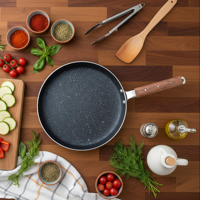 SR Nonstick Marble Coating Gift Set Chrome Handle 18 Pcs By Cooknex - Black