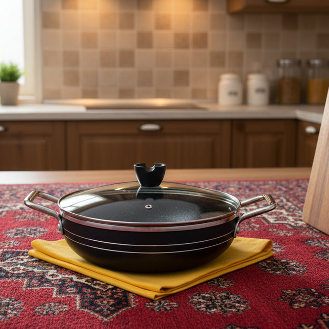 SR Nonstick Marble Coating Gift Set Chrome Handle 18 Pcs By Cooknex - Black