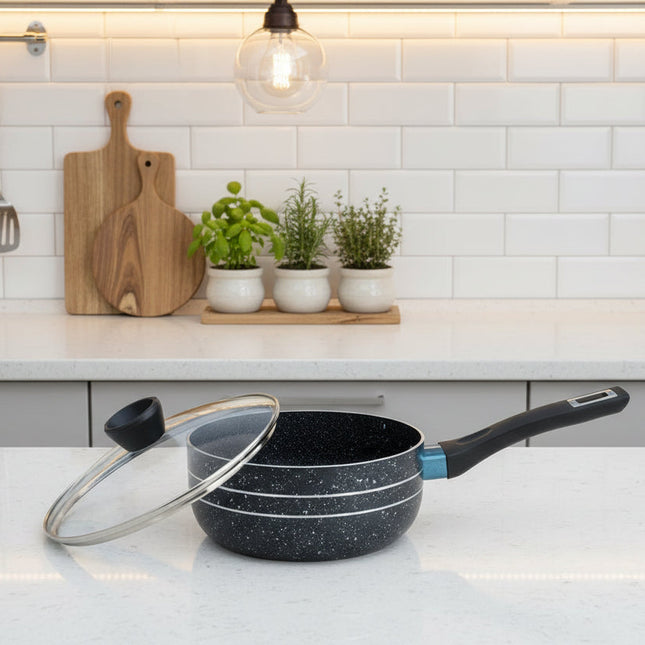 nonstick sauce pan milk boiler with glass lid at affordable price available at cooknex.pk