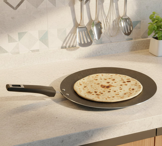 Nonstick Marble Coating Tawa / Paratha Pan 30cm Bakelite Handle By Cooknex