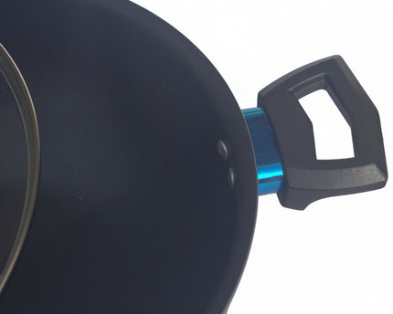 best quality nonstick wok / karahi with glass lid groosed nonstick cookware at best price from cooknex - best cookware brand with huge range of nonstick and aluminum cookware