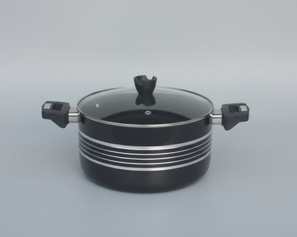 best non stick cookware / casserole with glass lid and stylish handles. Cooking pot with glass lid at sale price from best cookware brand in Pakistan-cooknex
