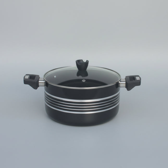 best non stick cookware / casserole with glass lid and stylish handles. Cooking pot with glass lid at sale price from best cookware brand in Pakistan-cooknex