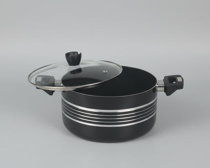 best non stick cookware / casserole with glass lid and stylish handles. Cooking pot with glass lid at sale price from best cookware brand in Pakistan-cooknex