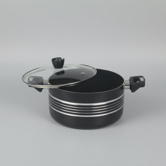 best non stick cookware / casserole with glass lid and stylish handles. Cooking pot with glass lid at sale price from best cookware brand in Pakistan-cooknex