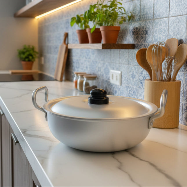 heavy duty dull finish anodized wok / karahi national cookware by cooknex - best cookware brand in Pakistan