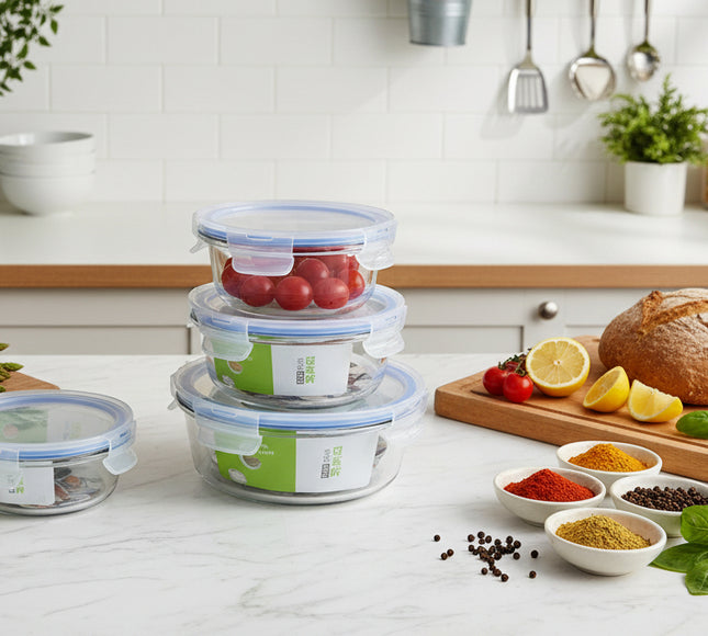 3 Pcs Food Container Multipurpose Storage Container - Bowl Shape at best price from cooknex.pk