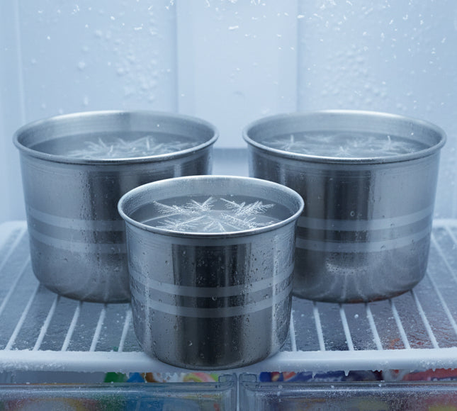 3 pcs silver steel ice freezing bowl set - aluminum ice water freezing bowl set at best price from cooknex.pk